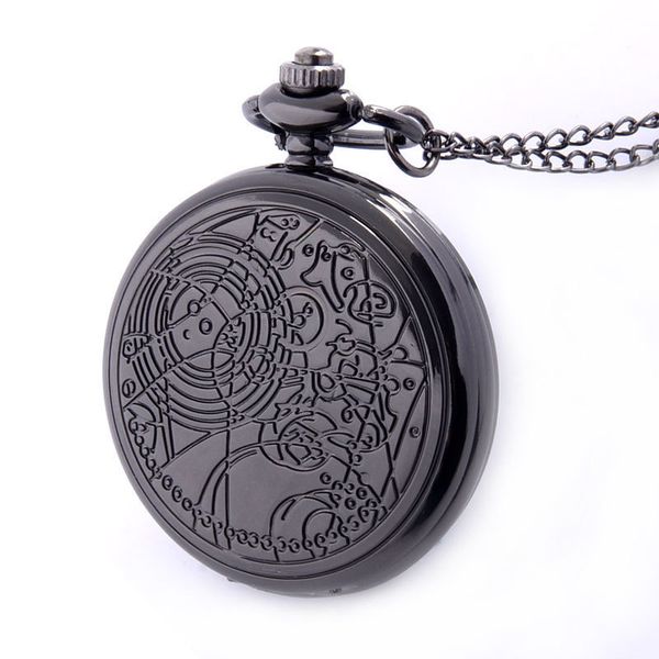 

black bronze silver color available full quartz engraved fob retro pendant pocket watch chain gift, Slivery;golden