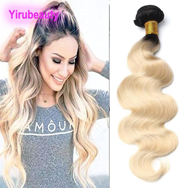 

indian virgin hair 1b 613 two tones body wave one bundle 1b/613 blonde hair wefts wholesale human hair, Black
