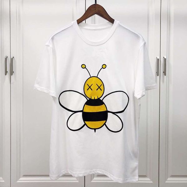 

мужская футболка с коротким рукавом 2019 большой пчелиный вышивка круглый воротник футболки топы тис мужской tshirts мужская одежда, White;black