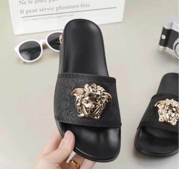 

Genuine Leather Shoes Women Slippers Female Mules sandal fend Sandals Ladies Slides Devil Eyes Shoes Fashion Mules Women ff