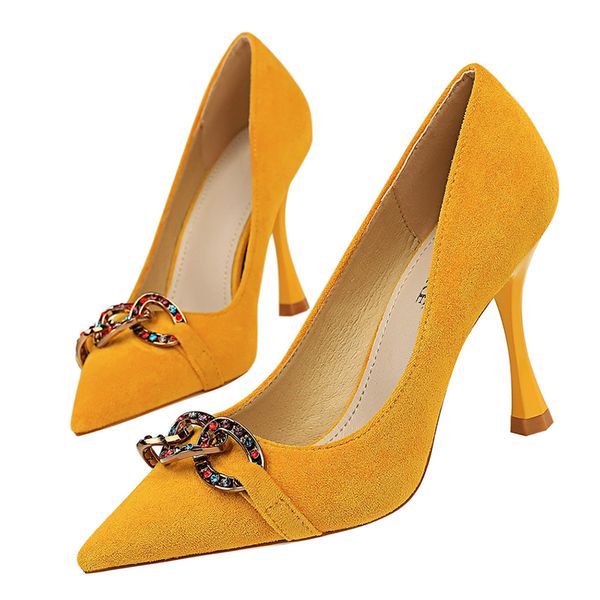

2019 women blue 9.5cm high heels wedding crystal bridal prom pumps lady scarpins yellow green heels office glitter shoes, Black