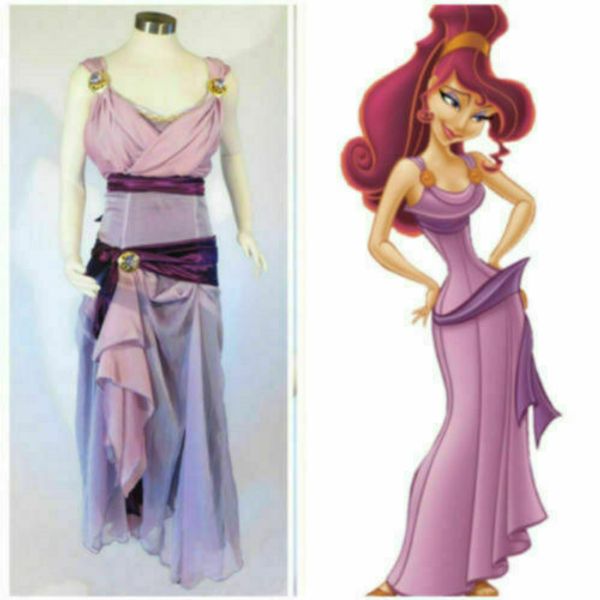 

anime megara princess hercules wife meg princess dress cosplay costume, Black;red