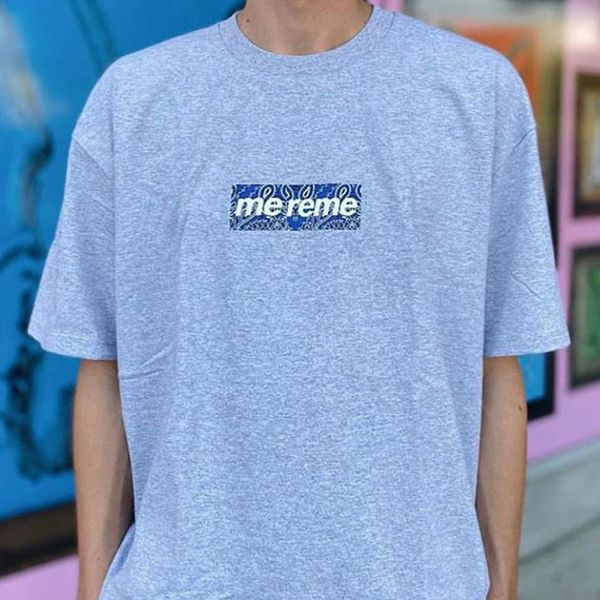 

19fw bandana box logo t shirt summer luxury cashew flowers printed tee men's clothing brand casual t-shirt wholesale, White;black