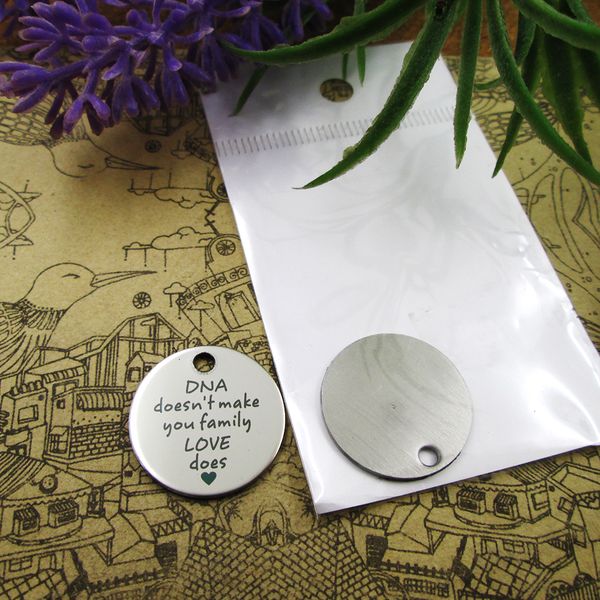 

40pcs--"dna doesn't make you family love does"stainless steel charms more style for choosing diy charms pendants for necklace, Bronze;silver