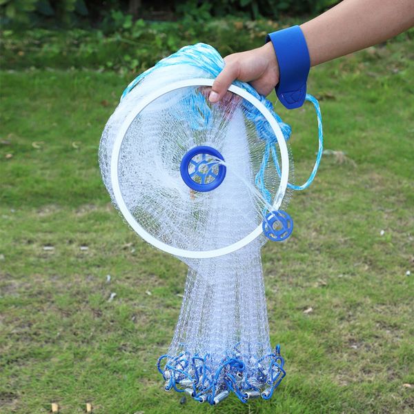 

outdoor fishing net accessories nylon monofilament american style cast hand throw fishing net 0.5 finger small mesh fish trap