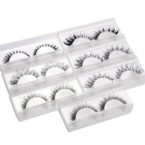 

7 pairs 3d natural messy eyelash crisscross wispy fluffy lashes soft faux mink hair false eyelashes extension eye makeup tools