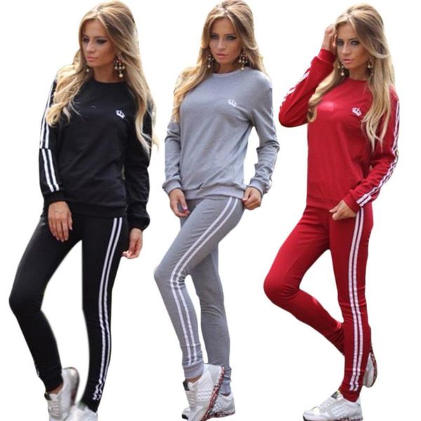 

tracksuit for women two piece set chandal mujer winter suit for women office lady loose casual sports suit plus size 2020, White;black