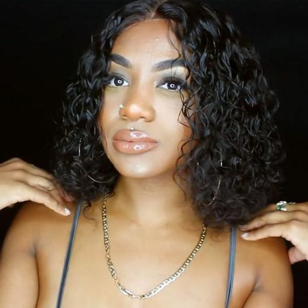 New Short Bob Kinky Curly Wigs Woman S Brazilian Hair African