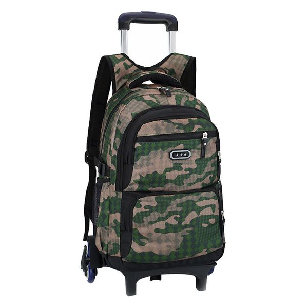 

children trolley school backpack 2/6 wheels fashion wheeled school bag for girls boys detachable kids schoolbags mochilas