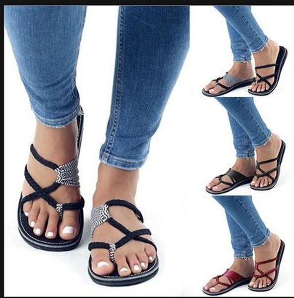 

summer women slippers cross lace up beach flip flops black roman peep toe slides big size ladies shoes