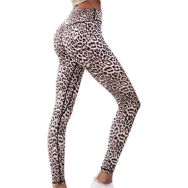 

leopard print high waist yoga leggings hip push up stretch yoga pants compression running tights jogging sport leggings, White;red