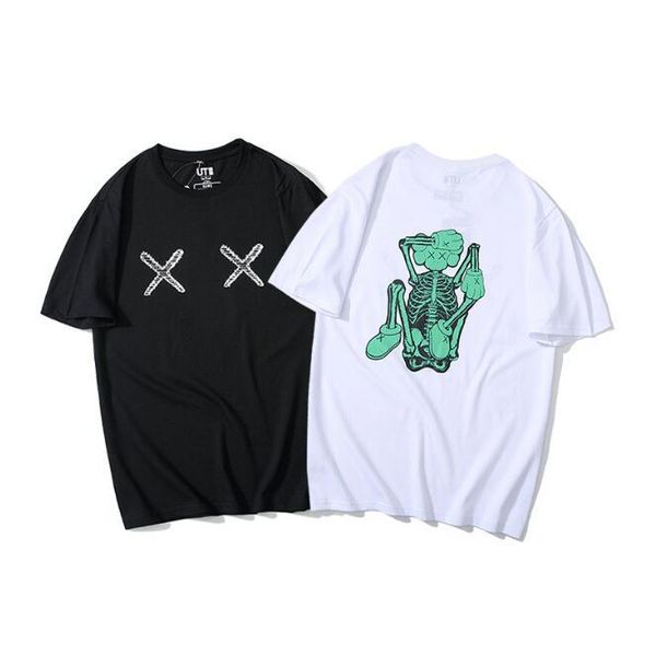 

mens designer tshirt 19ss fashion style skeleton short sleeve t-shirt mens and womens tee, White;black
