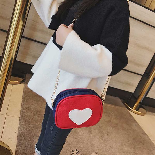 

girl shoulder bag 2020 heart messenger bag simple fashion handbags casual female chain and purses