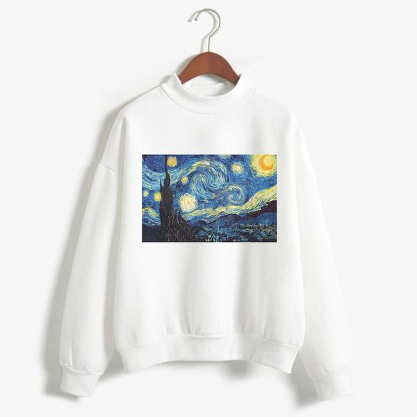 

t shirts van gogh print long sleeve shirt fashion white women tumblr new femme t-shirts winter cute tshirt casual 2018
