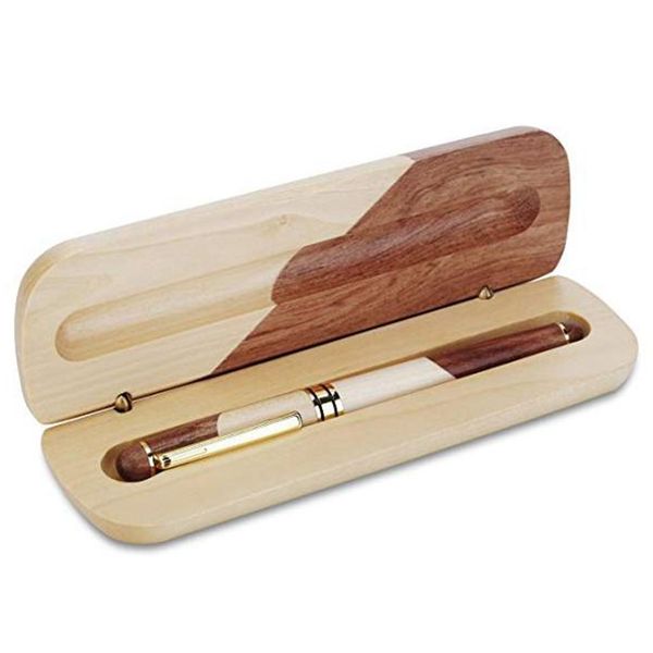 

wood clip ballpoint pens creative writing pen gift business signing pen school stationery, Blue;orange