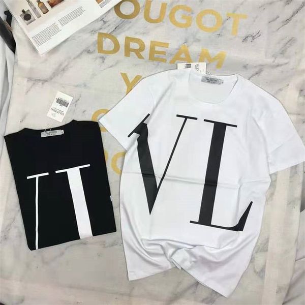 

2019 summer shirt brand men t-shirt casual short sleeves letter t shirt men fashion t shirt tee shirts, White;black