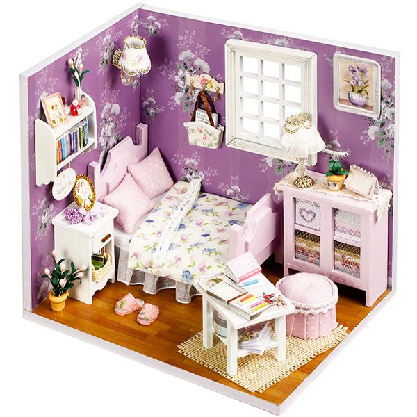 

cutebee doll house furniture miniature dollhouse diy miniature house box theatre toys for children stickers diy dollhouse h01 y200704