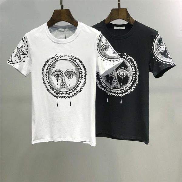 

2019 fashion new round neck casual wild models men women t-shirts short sleeve letter printed hip hop streetwear mens clothing m-3xl, White;black