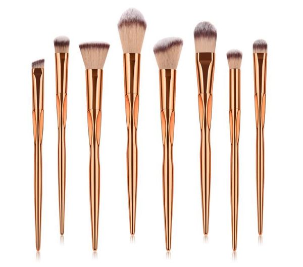 

beauty tools 8pcs makeup eye brushes set rose red plastic handle brush