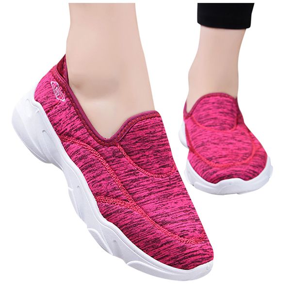 

womens flats round-toe mesh casual walk sports shoes light breathable fitness sneakers basket femme blanche, Black