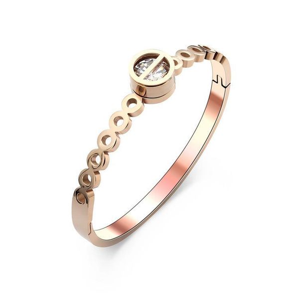 

designer wholesale korean version of titanium steel bracelet hollowed-out single-drilled bracelet lady korean version of fashion bracelet, Black
