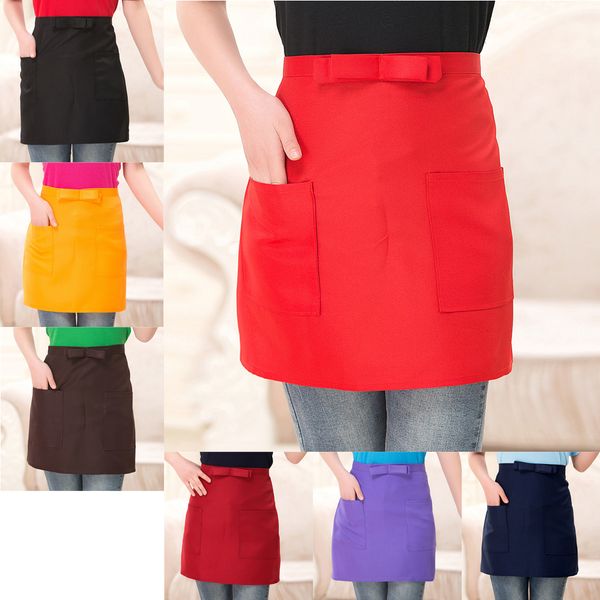 

short waist bow pocket apron half size pocket apron for home kitchen cleaning bar cafe pub waiter waitress barista