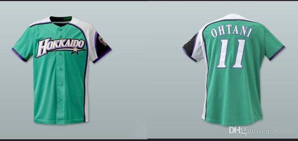 

Hokkaido Nippon-Ham Fighters #11 Shohei Ohtani Baseball Jersey Green Men