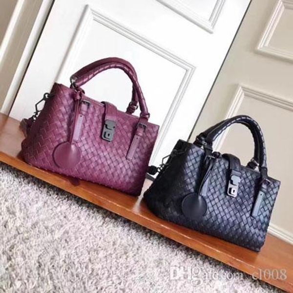 

leather totes female large volume casual bags knitting real soft leather perfect hardware 30cm hasp handbags