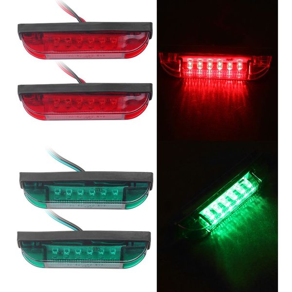

4x boat navigation led lighting red & green waterproof marine utility strip bar