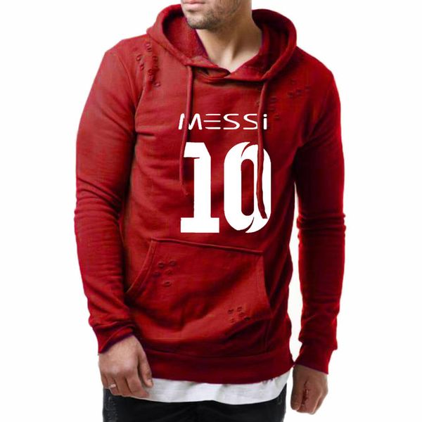

new 2020 spring autumn hoodies men for messi10 printed men hole hoody solid color casual sweatshirt slim fit hooded