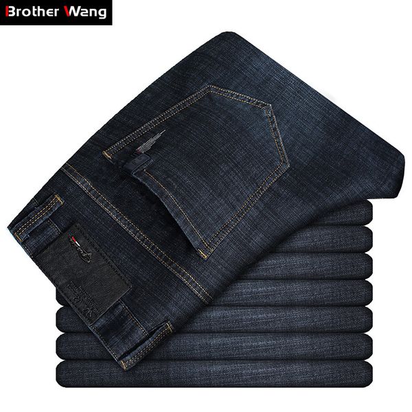 

men brand jeans 2019 new spring and summer thin section slim jean trousers black blue elastic force pants