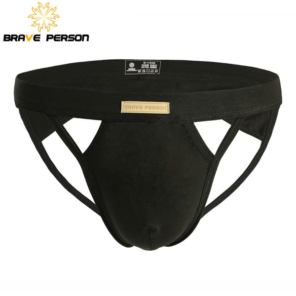 

brave person brand men's thongs briefs double d g-string thong men tanga gay underwear male jockstraps b1158, Black;white