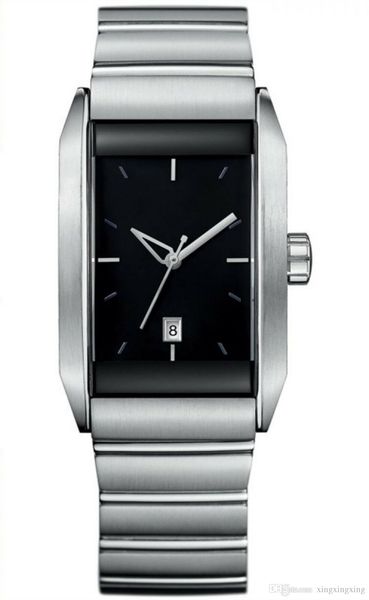 

мода 1512479 мужская прямоугольник черный циферблат из нержавеющей стали наручные часы ремешок, Slivery;brown