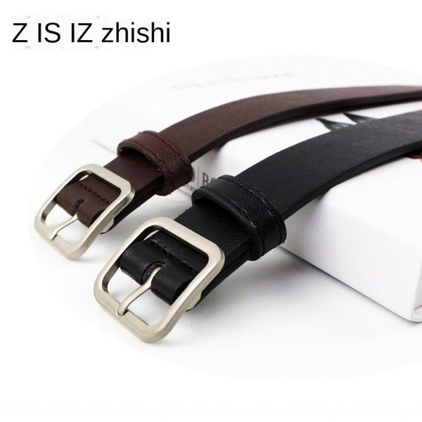 

2019 casual women's square pin pin buckle belt women's japanese buckle trousers belt, Black;brown