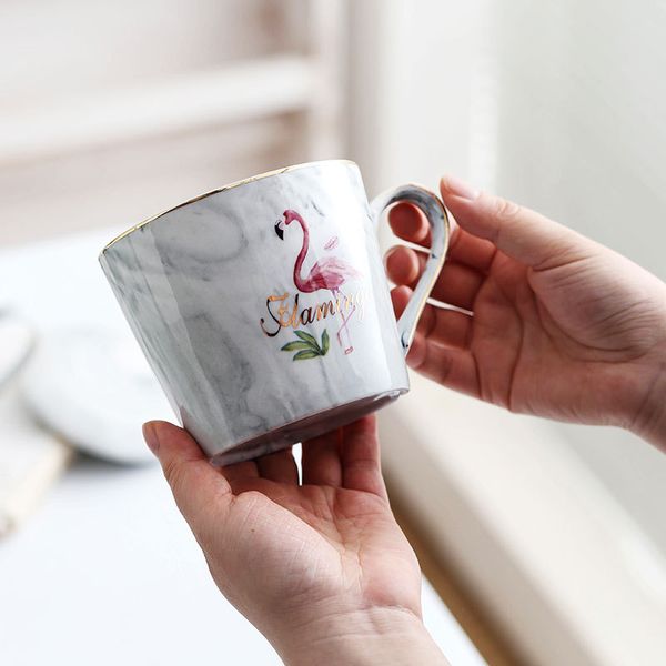 Mermer Seramik Kahve Mug Klasik Mermer Porselen Kahve Kupa El Boyalı Seramik Bay ve Bayan Çay Süt Bardaklar Ücretsiz nakliye