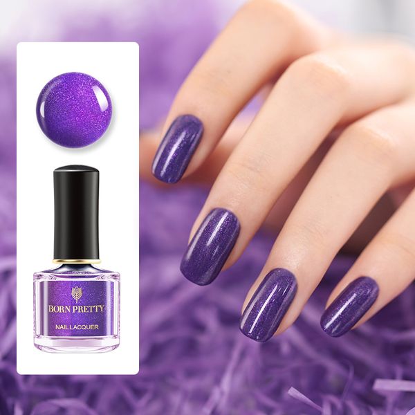 

born pretty 6ml purple series nail polish holographic shimmer glitter sequins nail varnish color art lacquer