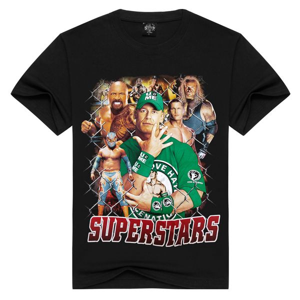 

2020 спортивный топ звезд реслинга печать европейский и американский личности популярных внешней торговли быстро продажа рок футболок, White;black