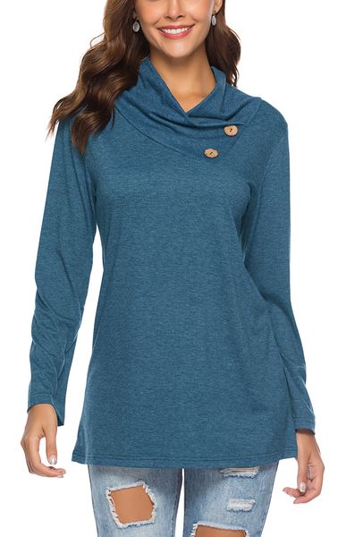 

women's clothing solid hooded button sweatshirt t-shirt, Black