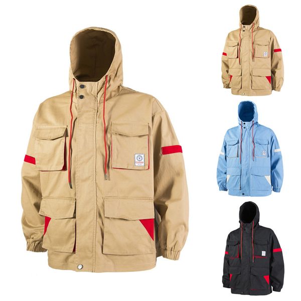 

nice products men's autumn casual fashion patchwork color zipper plus size jacket coat fashion discount, Black;brown