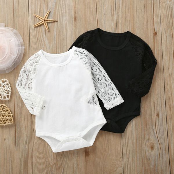 

новорожденная bodysuits одежда костюмы смазливой тела дети baby girl сетка с длинным рукавом кружево bodysuit техника одежда, Blue