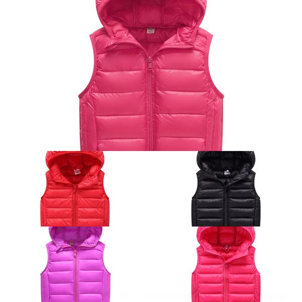 

2019 parent-child children's down cotton vest thin boys and girls hooded pure outside vest clip, Camo