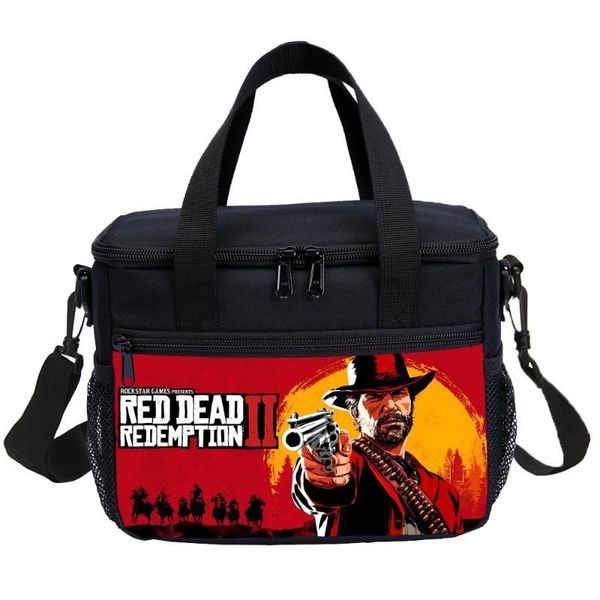 

game red dead redemption for kids boys men thermal insulation bag picnic backpack long cooler bag ice storage container, Blue;pink