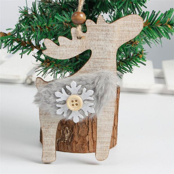 

snowflake wood embellishments rustic christmas tree hanging ornament decor for home enfeites de natal christmas gifts