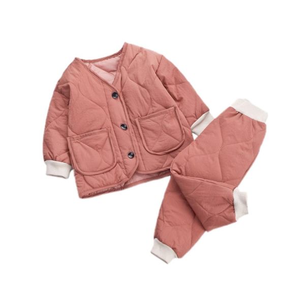 

winter warm baby kids clothes fashion long sleeve thicken outerwear +pants trouser set for boys girls, White