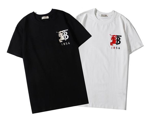 

wholesale 2020 summer men's and women's classic t-shirt short sleeves pure cotton trend style loose t-shirts, White