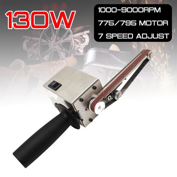 

130w electric handheld sander belt machine sanding grinding polishing machine abrasive belts grinder polishing cutter edges