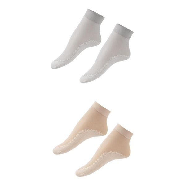 

20 pairs women non slip summer socks gray+skin color, Black;white