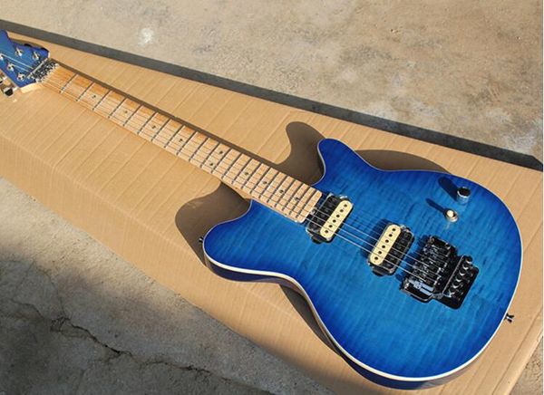 

axis signature double rocker electric guitar tiger pattern transparent blue tit eye neck spot color double point pickup, ing