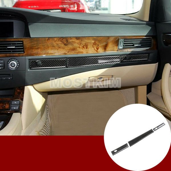 

carbon fiber console glove box & water cup holder cover for bmw 5 series e60