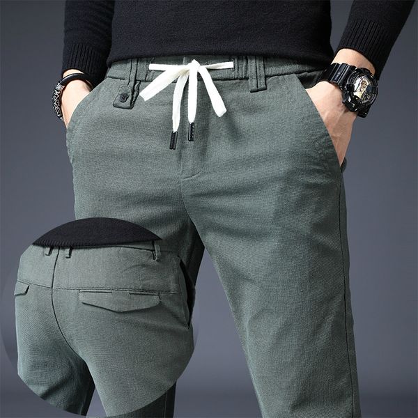 

brand men pants casual mens business male trousers classics mid weight straight black full length fashion breathing pant